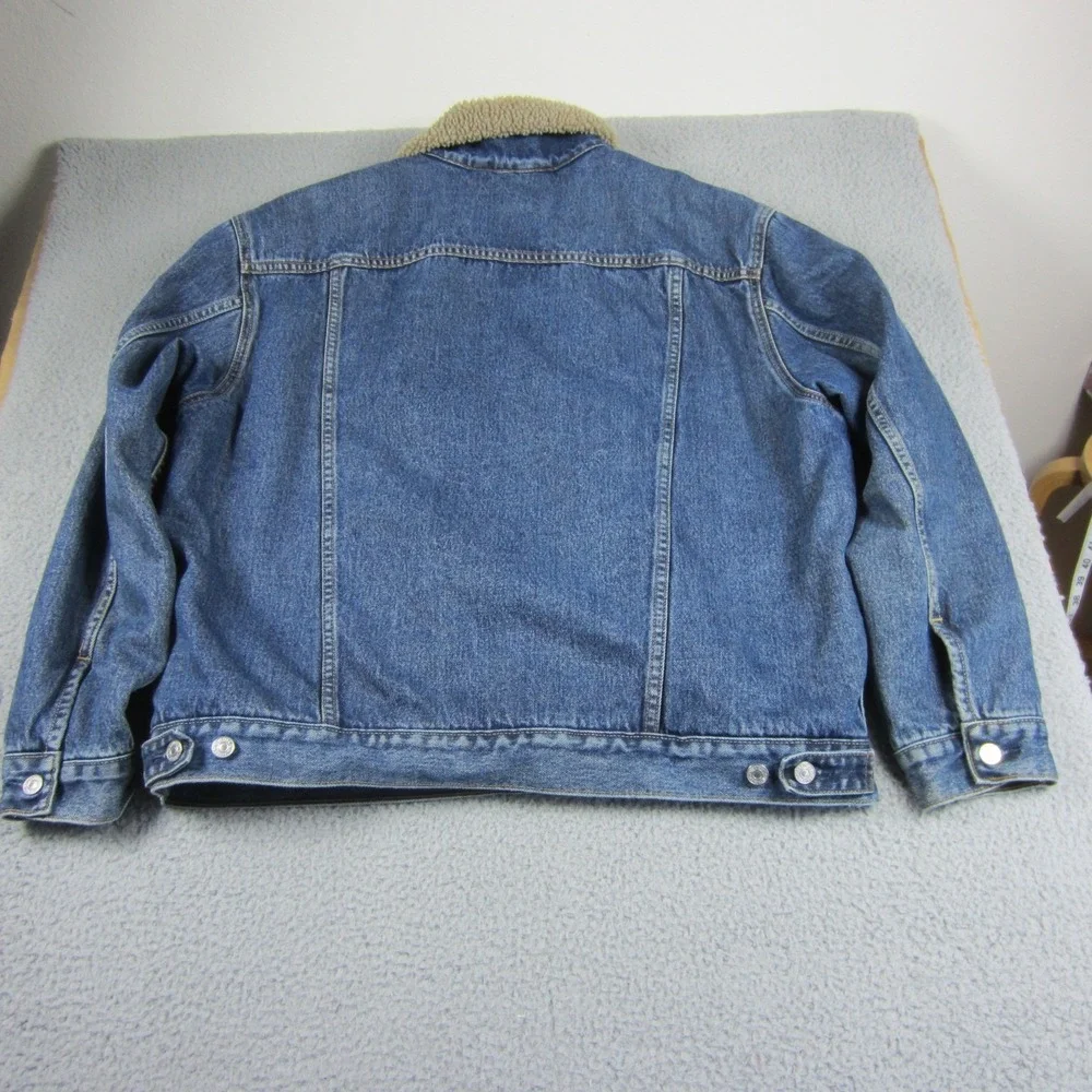 VTG Levis Trucker Jacket Men XL Blue Denim Sherpa Lined Type III Faded 2003 Cozy